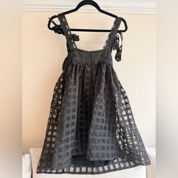 Maison Maar Mini Dress With Self-Tie Shoulder Straps In Black - Picture 3 of 6